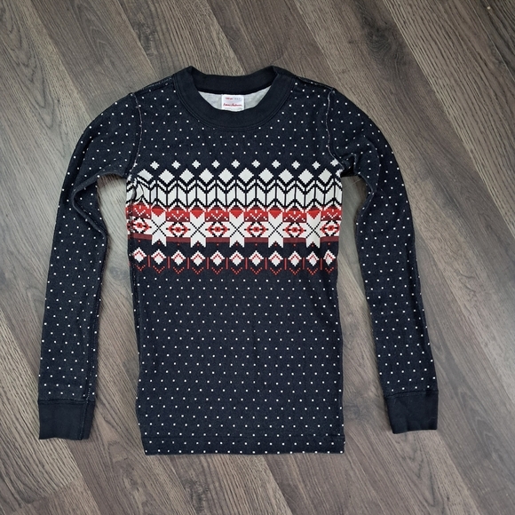 Hanna Andersson Size 6-7 100% Organic Cotton Long Sleeve Knit Pajama Top Winter - Picture 1 of 6
